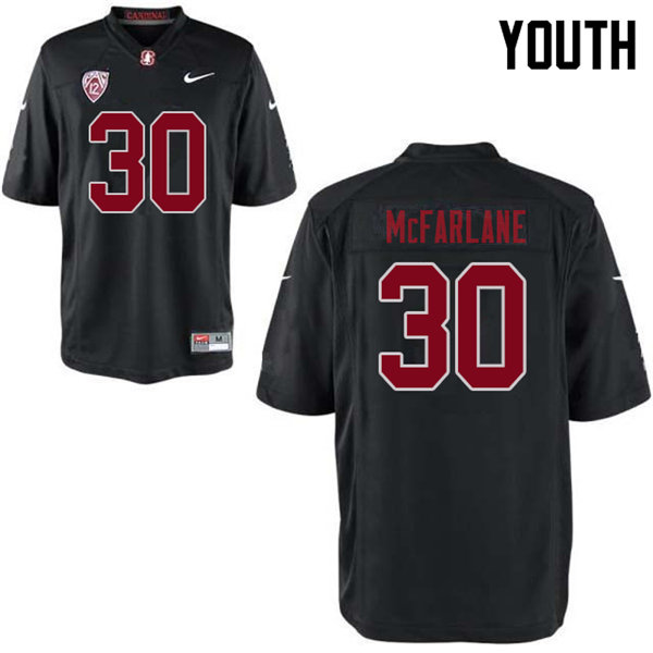 Youth #30 Cameron McFarlane Stanford Cardinal College Football Jerseys Sale-Black